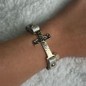 Vintage Natasha Gold Cross Bracelet